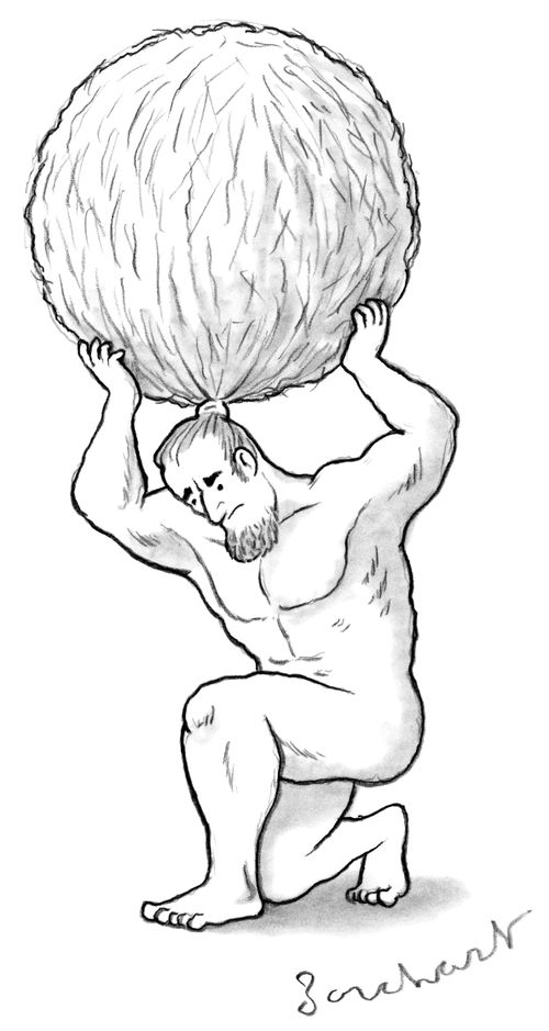 Atlas' man bun 
