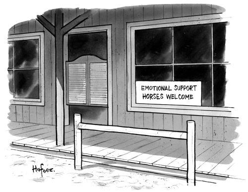 "Emotional Support Horses Welcome"