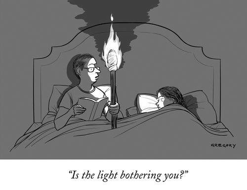 "Is the light bothering you?"