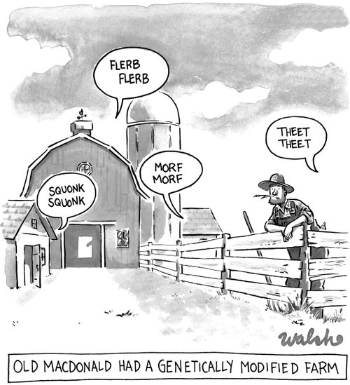 Old MacDonald had a genetically modified farm.