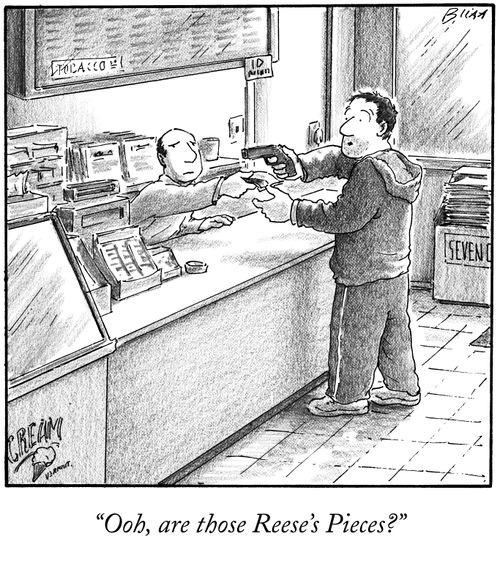 "Ooh, are those Reese's Pieces?"