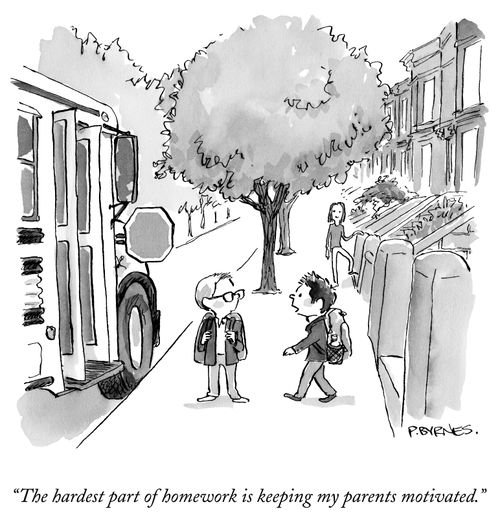 "The hardest part of homework is keeping my parents motivated."