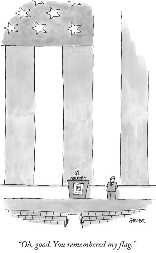 "Oh, good. You remembered my flag."
