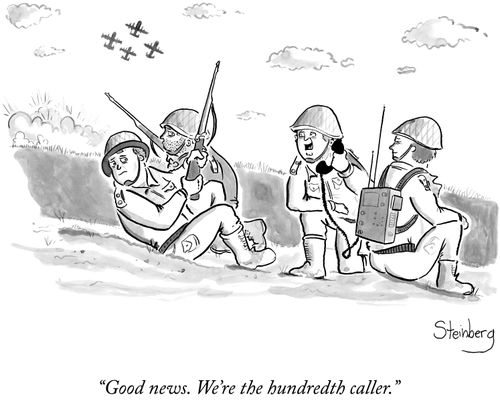 "Good news. We're the hundredth caller."