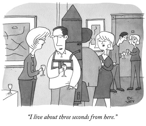 "I live about three seconds from here."