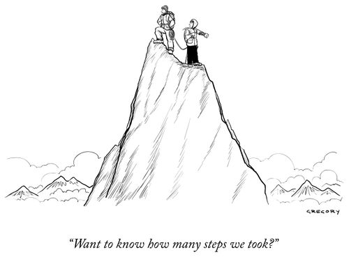 "Want to know how many steps we took?"