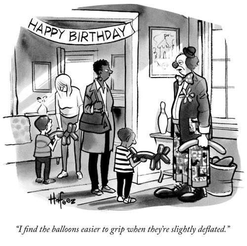 "I find balloons easier to grip when they're slightly deflated.