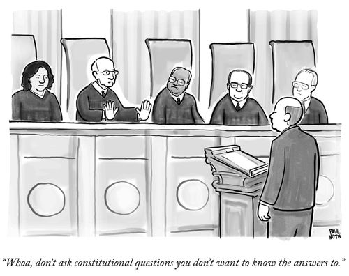 "Whoa, don't ask constitutional questions you don't want to know the answers to."