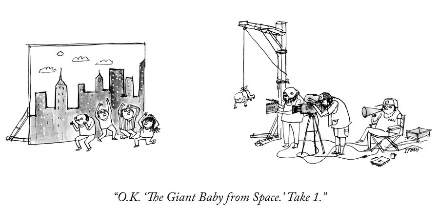 "O.K. 'The Giant Baby from Space,' Take 1."
