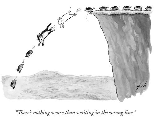 "There's nothing worse than waiting in the wrong line."