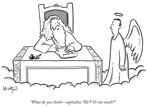 "What do you think- capitalize 'Me'? Or too much?"