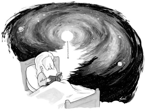 God uses the universe as a reading light.