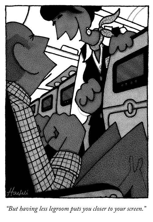 "But having less legroom puts you closer to your screen."