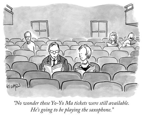 "No wonder these Yo-Yo Ma tickets were still available. He's going to be playing the saxophone."