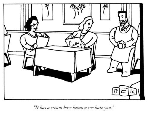 "It has a cream base because we hate you."