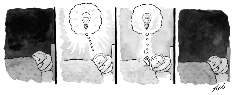 Turning off the idea light.