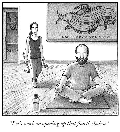 "Let's work on opening up that fourth chakra."
