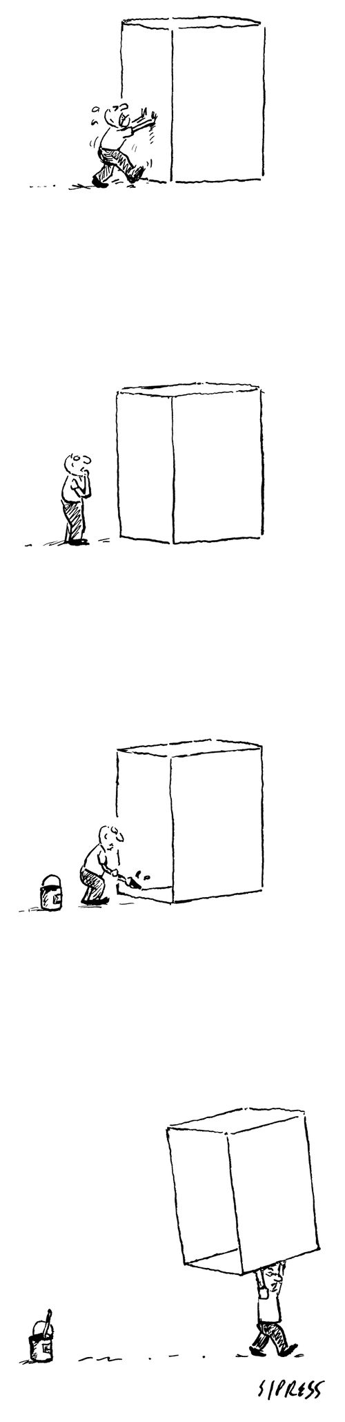 Man Lifting Heavy Block