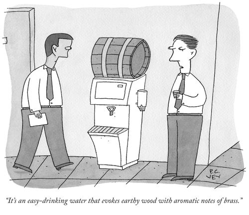 "It's an easy-drinking water that evokes earthy wood with aromatic notes of brass."
