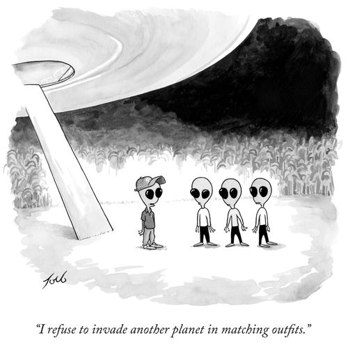 "I refuse to invade another planet in matching outfits."