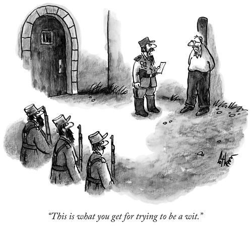 "This is what you get for trying to be a wit."