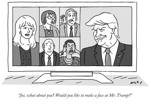"Joe, what about you? Would you like to make a face at Mr. Trump?"
