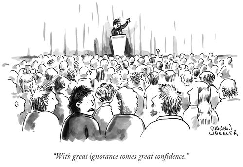 "With great ignorance comes great confidence."