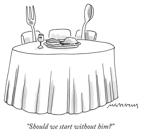 "Should we start without him?"