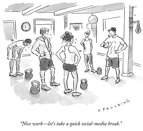 "Nice work- let's take a quick social-media break."