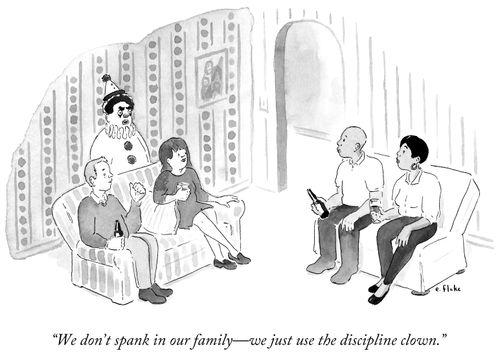"We don't spank in our family- we just use the discipline clown."