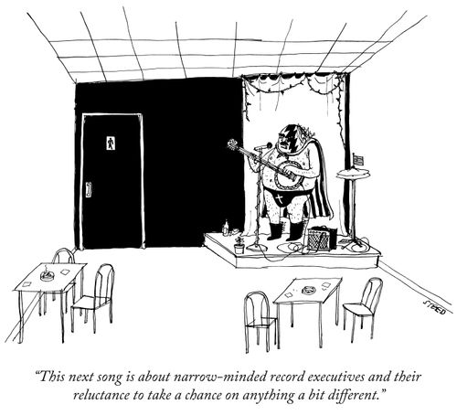 "This next song is about narrow-minded record executives and their reluctance to take a chance on anything a bit different."