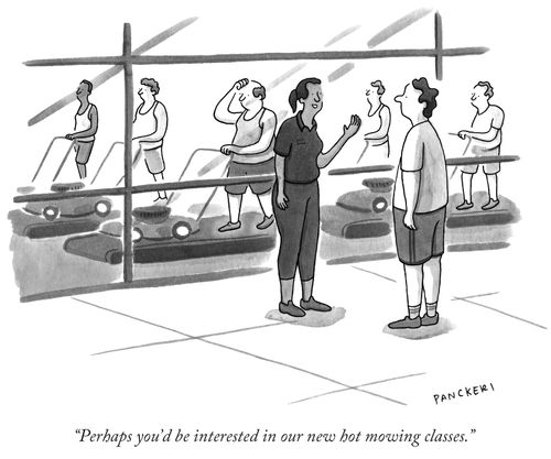 "Perhaps you'd be interested in our new hot mowing classes."