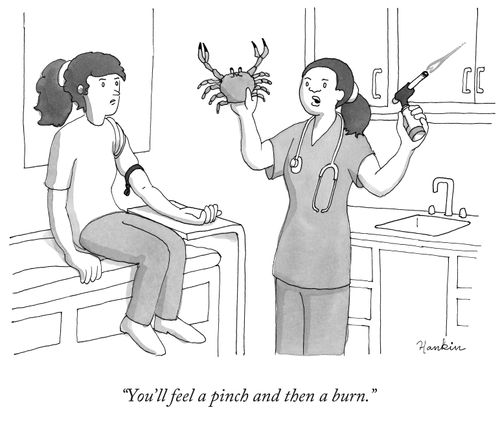 "You'll feel a pinch and then a burn."
