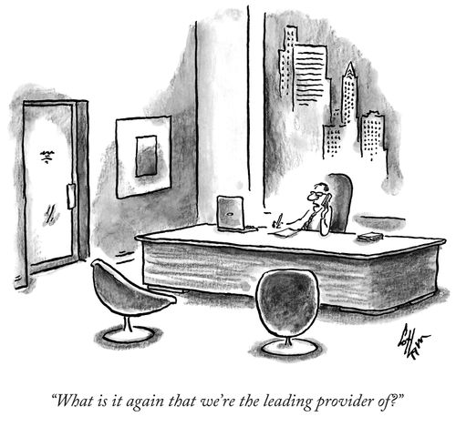 "What is it again that we're the leading provider of?"