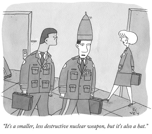 "It's a smaller, less destructive nuclear weapon, but it's also a hat."