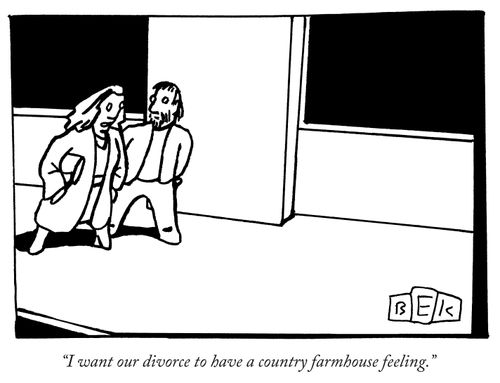 "I want our divorce to have a country farmhouse feeling."