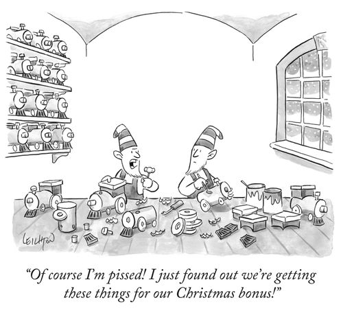 "Of course I'm p****d! I just found out we're getting these things for our Christmas bonus!"