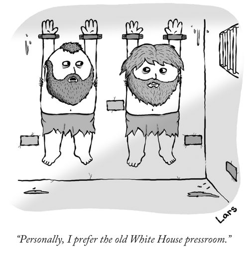"Personally, I prefer the old White House pressroom."