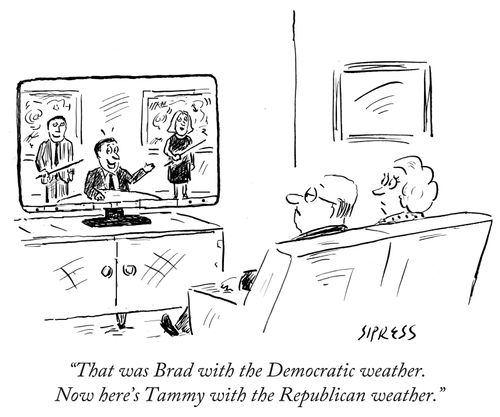 "That was Brad with the Democratic weather. Now here's Tammy with the Republican weather."