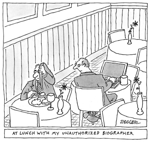 At lunch with my unauthorized biographer.