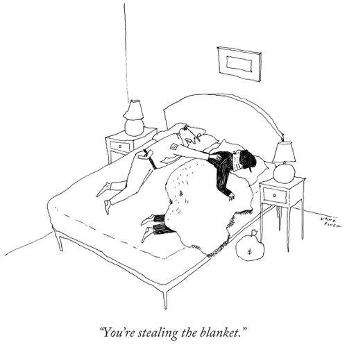 "You're stealing the blanket."