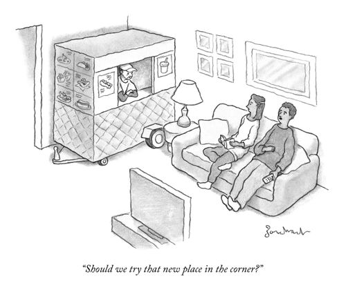 "Should we try that new place in the corner?"