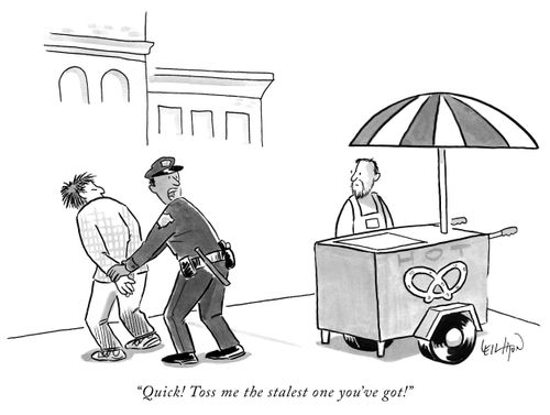 "Quick! Toss me the stalest one you've got!"