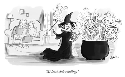 "At least she's reading."