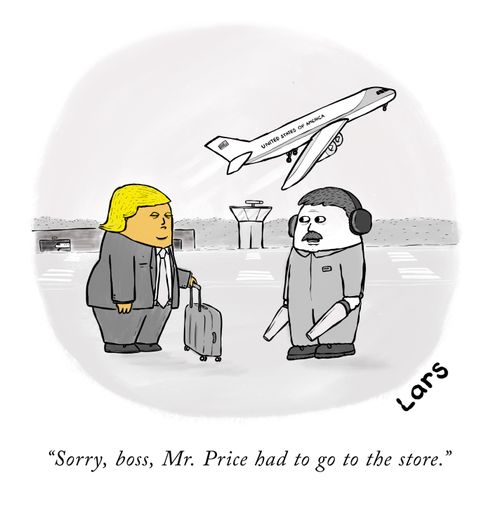 "Sorry, boss, Mr. Price had to go to the store."