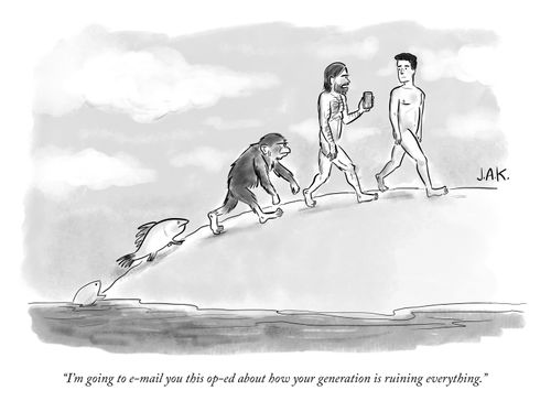 "I'm going to e-mail you this op-ed about how your generation is ruining everything."