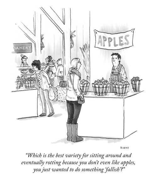 "Which is the best variety for sitting around and eventually rotting because you don't even like apples, you just wanted to do something 'fallish'"?