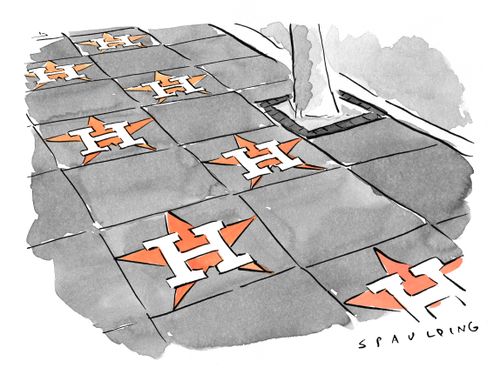 A sidewalk full of starts