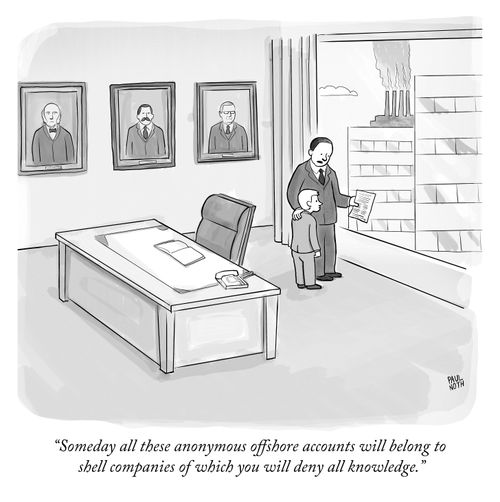 "Someday all these anonymous accounts will belong to shell companies of which you will deny all knowledge."