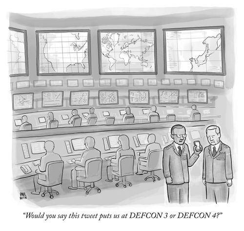 "Would say this tweet puts us at DEFCON 3 or 4?"